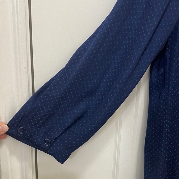 CAbi Navy Blouse with Elegant Bow - Picture 3 of 6